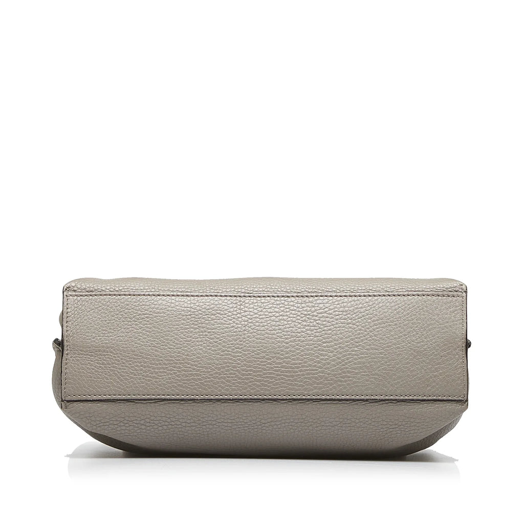 Bamboo Satchel Gray Leather Authenticated (Good) Daily Pre-Owned Medium Calf Unisex Gucci
