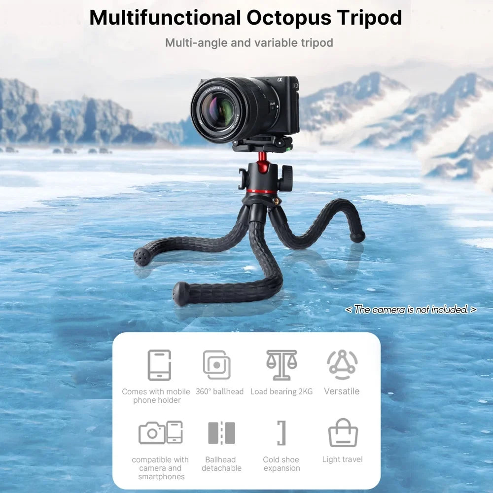 Camera Dadypet Live with Octopus Tripod Ball Smartphone Rotatable Head, Cold Streaming Shoe Mount, for MT-33 Vlog