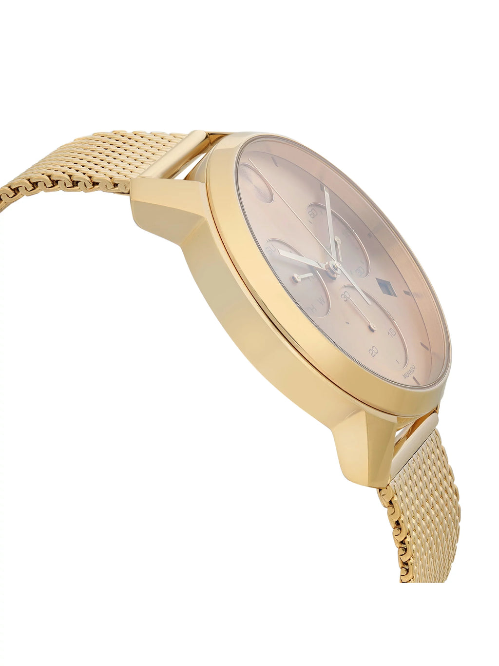 3600634 Bold Steel Champagne Thin Quartz Gold Watch Dial Movado Chronograph Tone