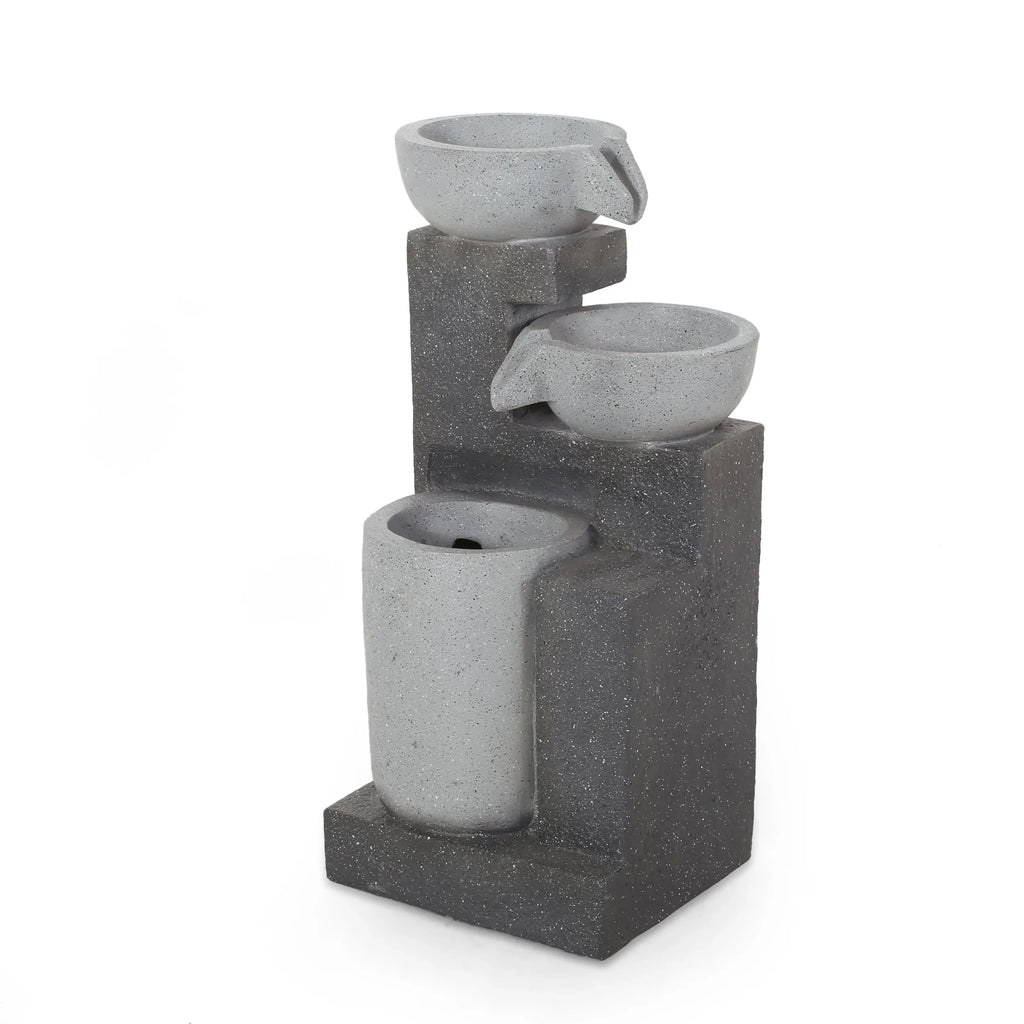 Modern Colquitt Outdoor Tier 3 Multi-Gray Fountain,