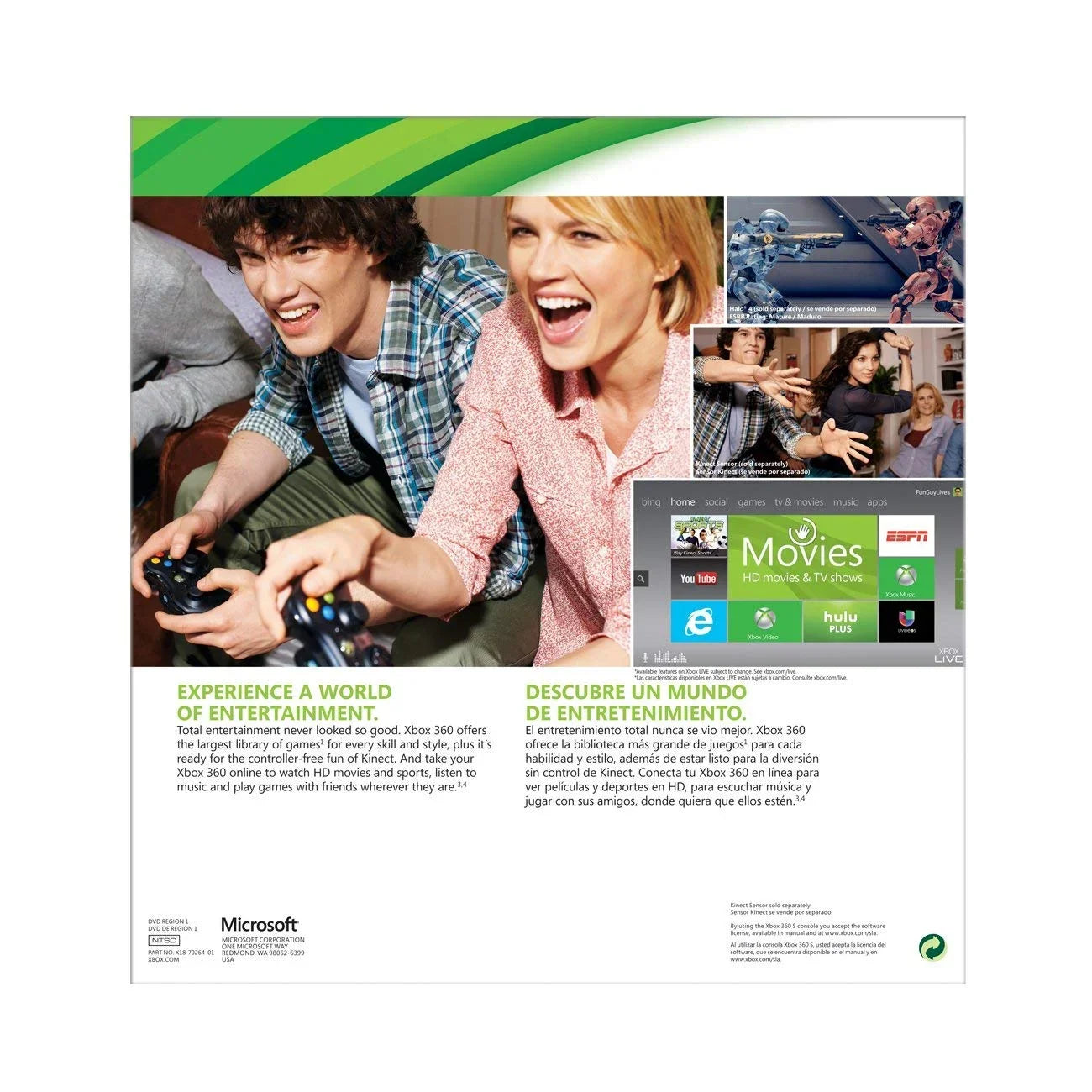 Open XBOX 360 BUNDLE R9G-00198 MICROSOFT 250GB GAME SLIM WIFI BLACK CONSOLE Box