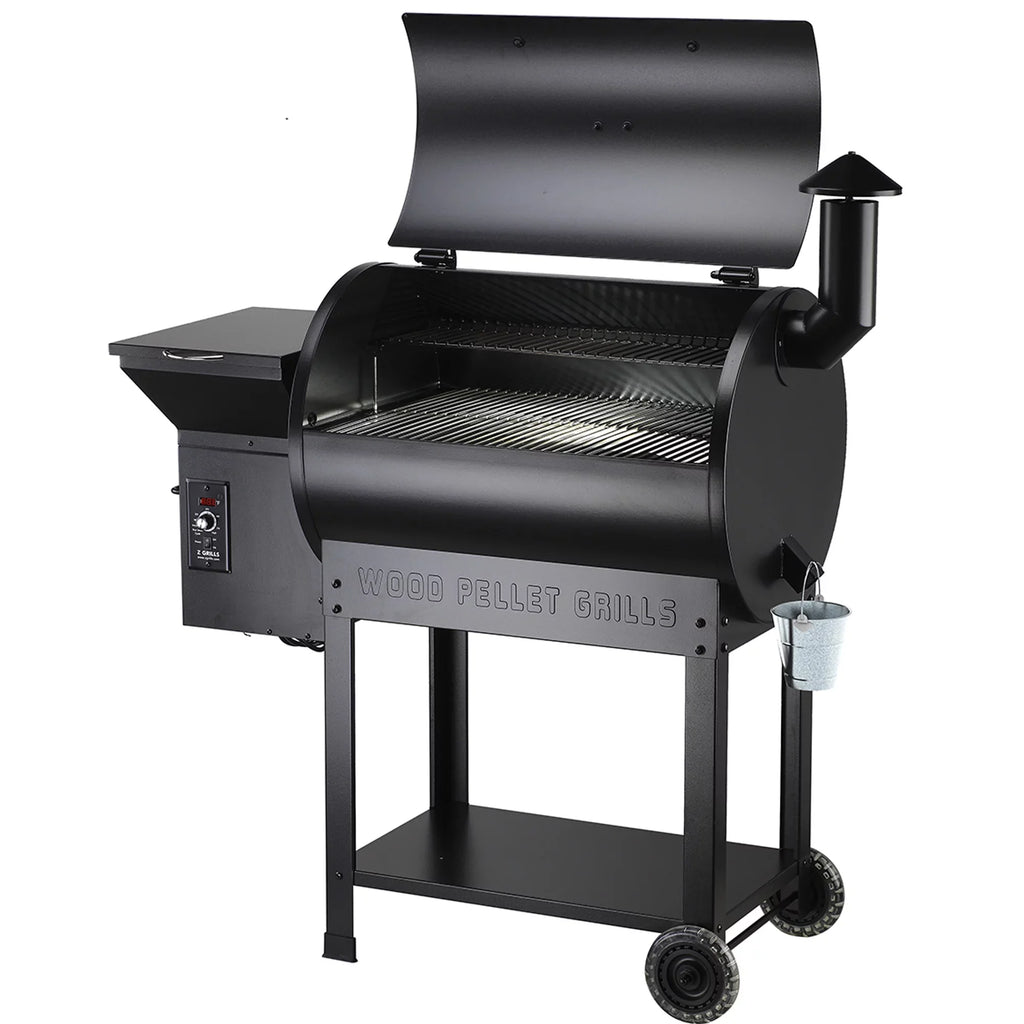 ZPG-7002B Pellet Z Wood Grill 8-in-1 GRILLS & Smoker BBQ 694 Black in. sq.