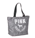 Pink Secret Tote Bag Weekender Victoria's NWT Heathered Large Canvas Gray/Black