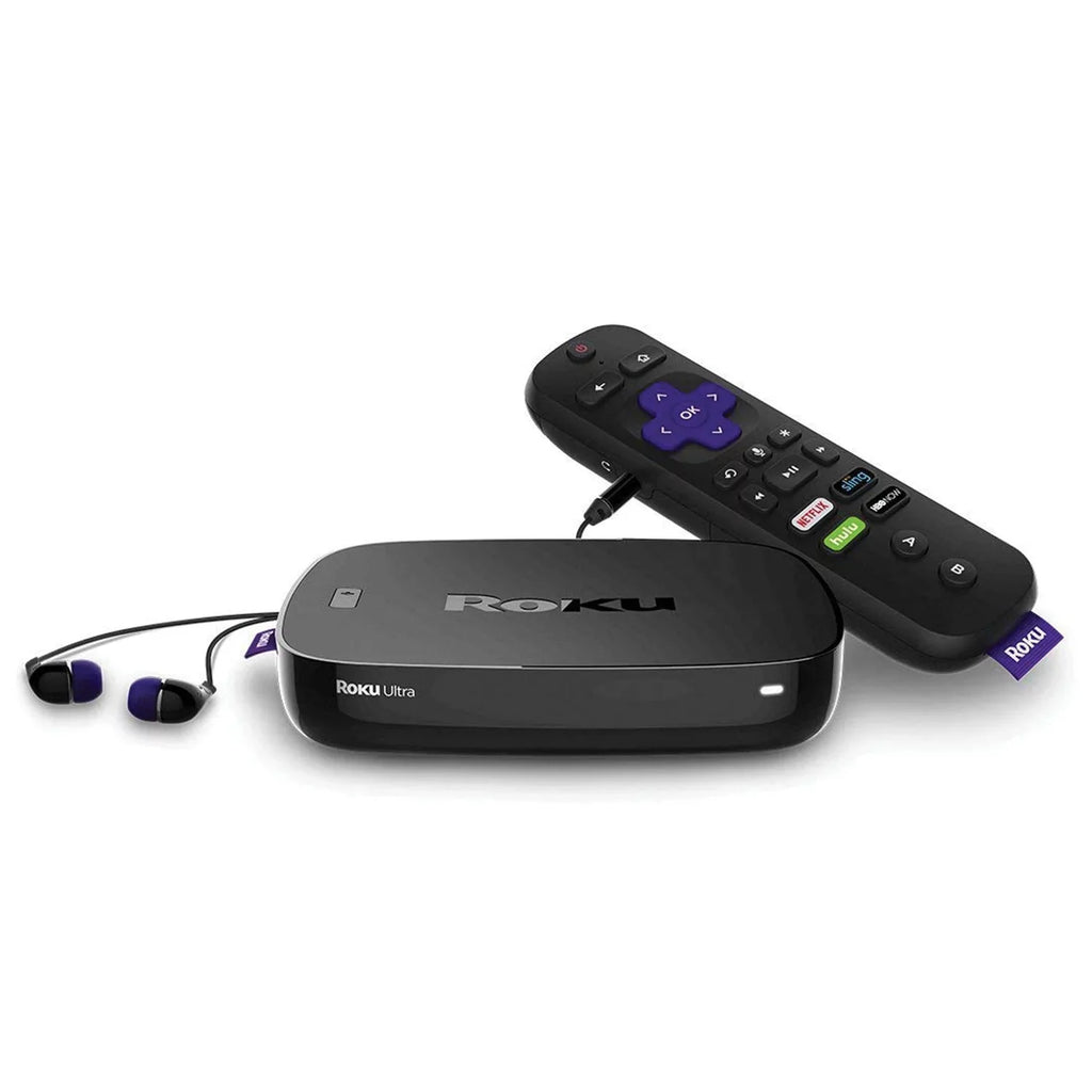 Player with 2019 Ultra 4K/HD/HDR (Refurbished) Media Restored Premium Streaming Roku Headphones