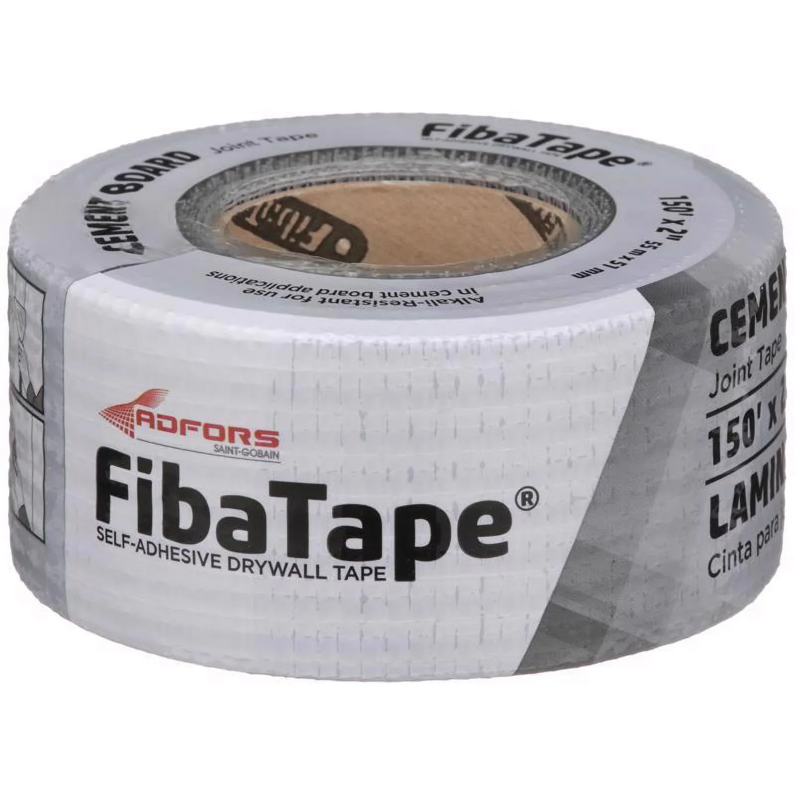 L 1 Saint-Gobain Self W Alkali-Resistant In. Mesh Pc, Fibatape X Adhesive 150 Fiberglass Adfors 2 Ft. Gray