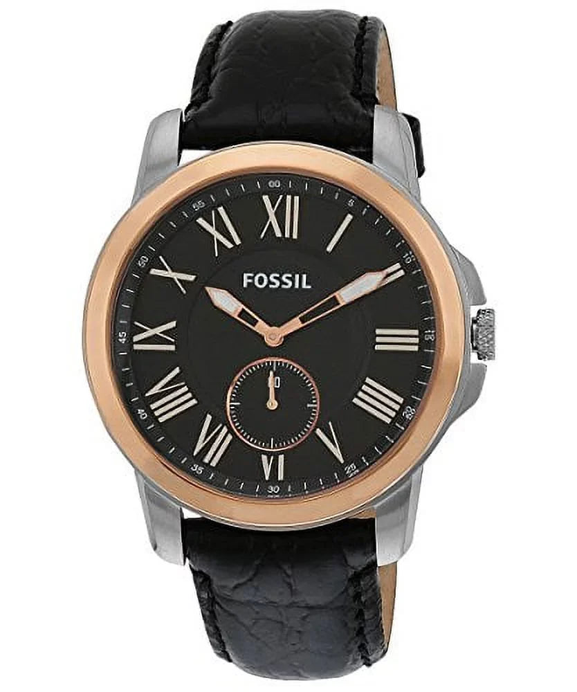 FS4943 Leather Black Watch 'Grant' Fossil Men's