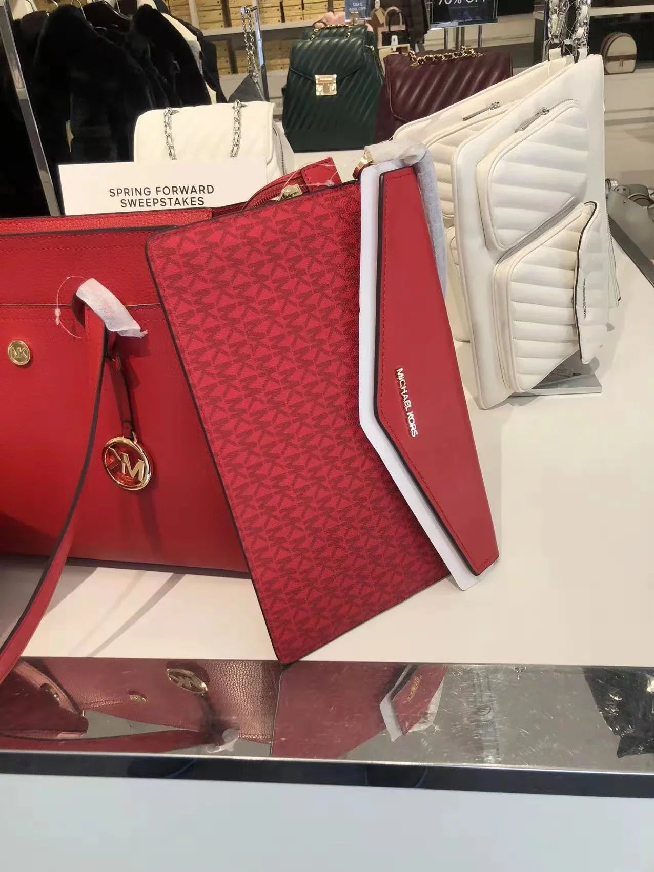Bag 3-In-1 Tote In Leather Large Pebbled Multi Maisie 35T1G5Mt7T Kors Flame Michael