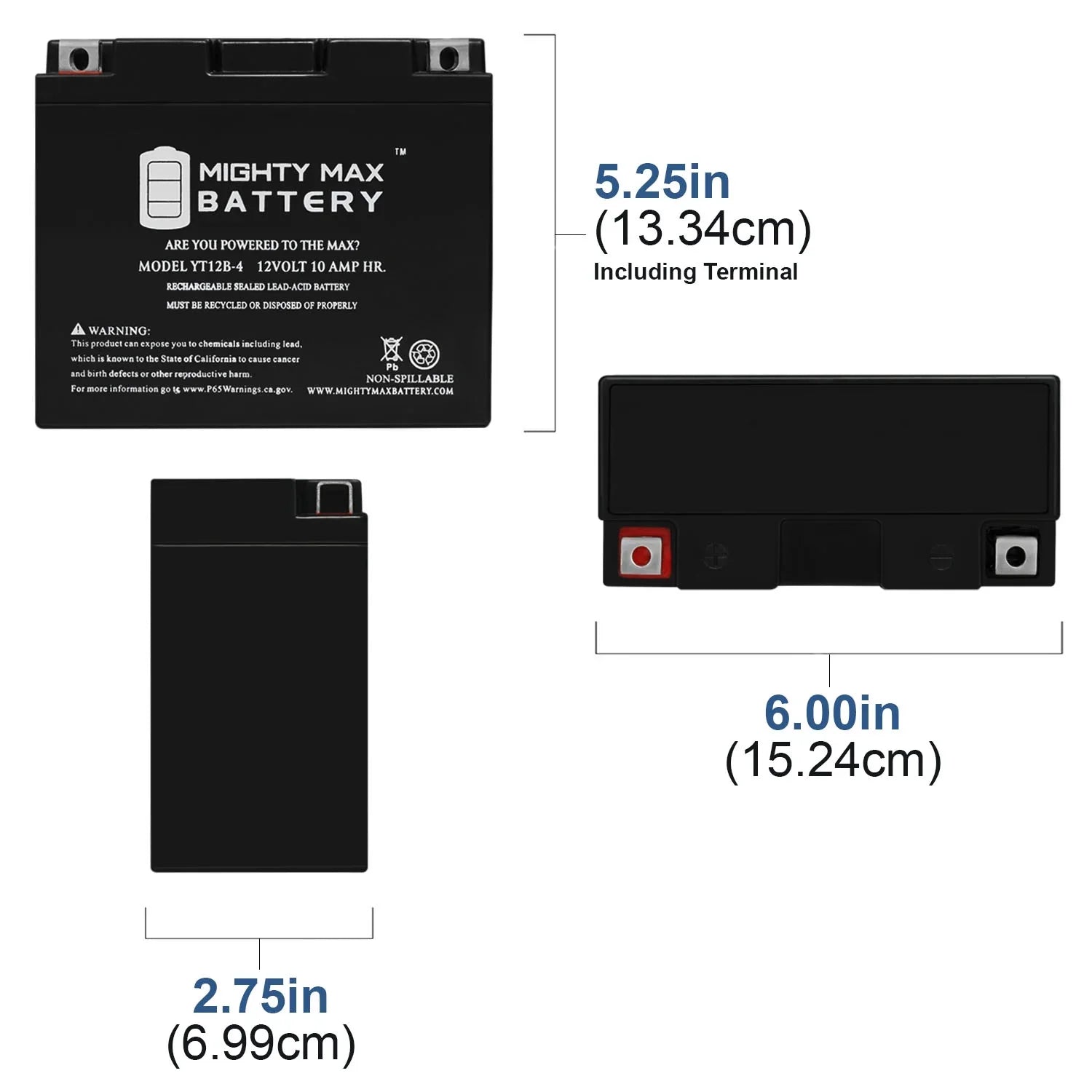YT12B-4 12V Odyssey for Replacement SLA Battery 10Ah PC545