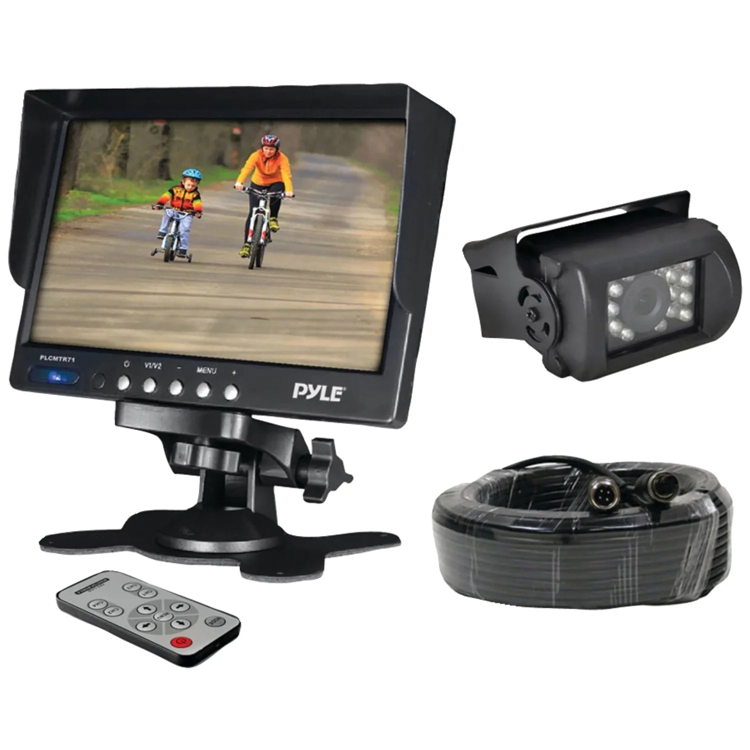 Night IR Monitor System Weatherproof and with 7" PLCMTR71 with Pyle Commercial-Grade Vision Camera Camera Backup