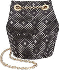 Bucket INC Pattern Small Cheebee Womens Chain Handbag Navy
