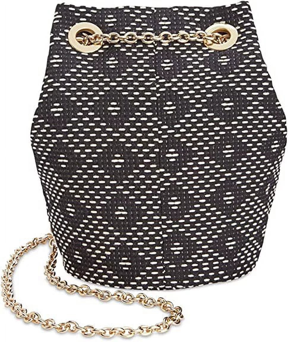 Bucket INC Pattern Small Cheebee Womens Chain Handbag Navy