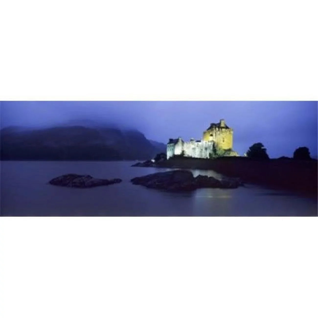 '- Duich lit 12 at by Donan Print Poster 36 Castle Scotland Castle Dornie Highlands Region Eilean Loch up dusk x