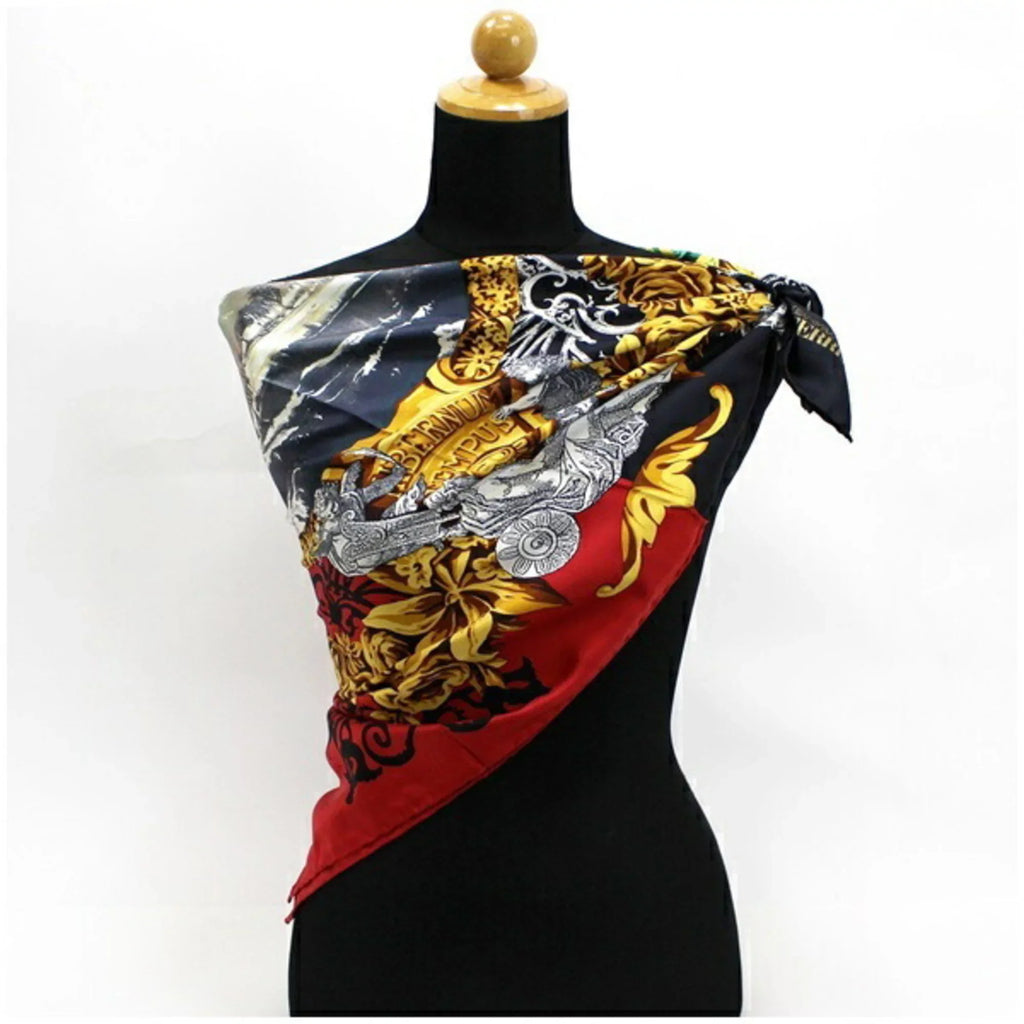 GIANFRANCO x Ladies Scarf Black Multicolor FERRE Silk Stole Gianfranco (Good) Pre-Owned Red Ferr¨¦