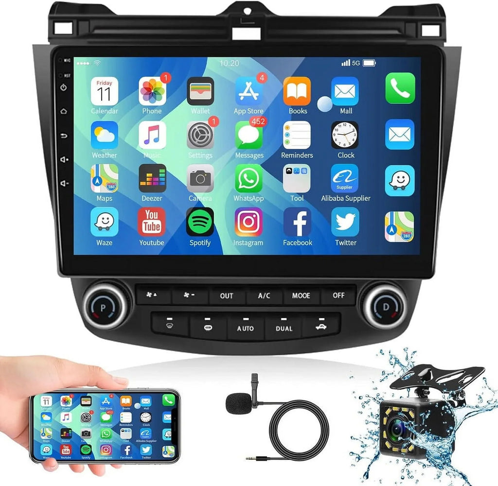 Android Hifi, Honda 13 Wireless for Stereo to AHD Bluetooth 2007 Apple Mirror Backup Link Camera Accord Touchscreen Radio 2003 10.1'' Car Wifi Android GPS Carplay 2+32G Auto