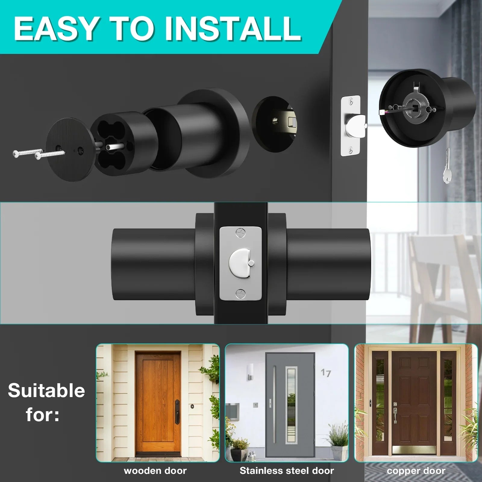 App Electronic Digital Password Control Door Knob Code Lock Keypad Smart