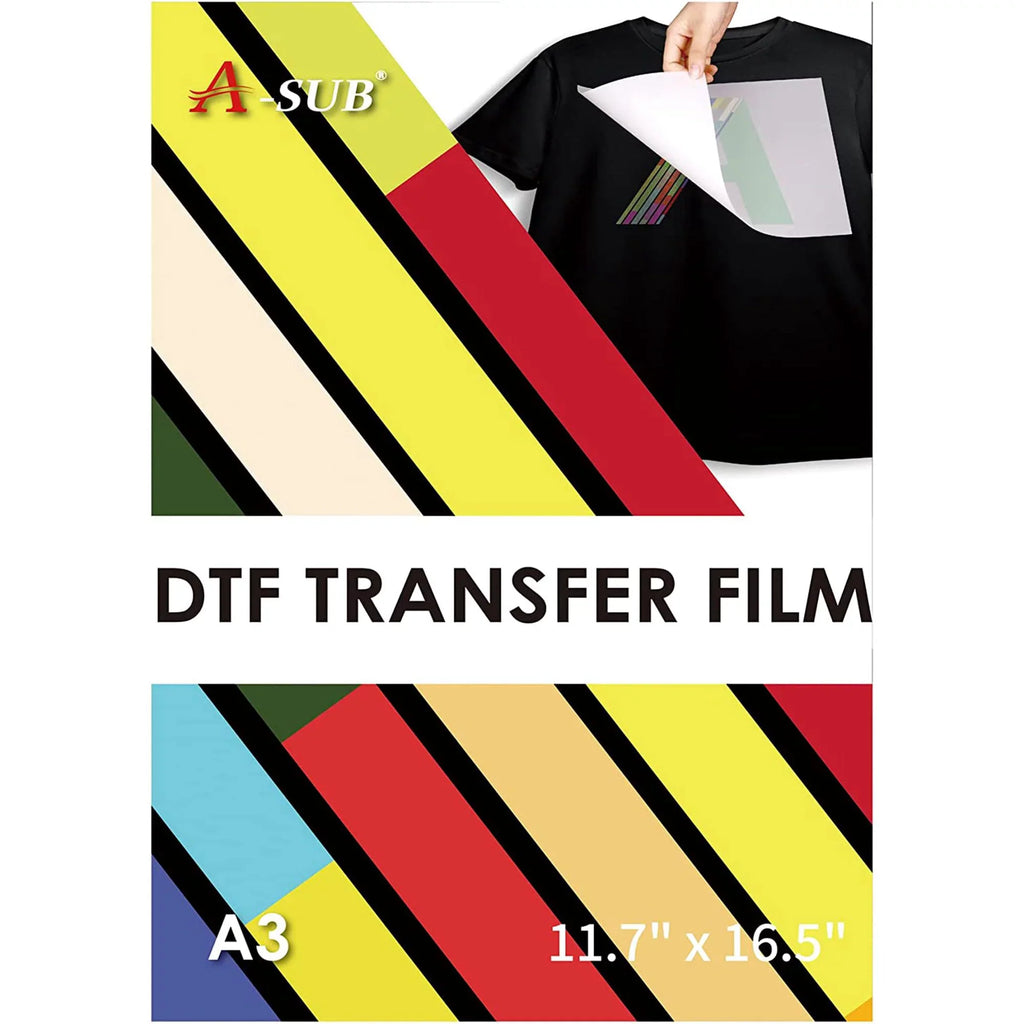 11.7"x16.5" Transfer Powder A-SUB DTF Film DTF Paper for Transfer A3 Film Clear Film Sublimation - Heat Powder DTF and and Dark/Light for Adhesive Fabrics Transfer