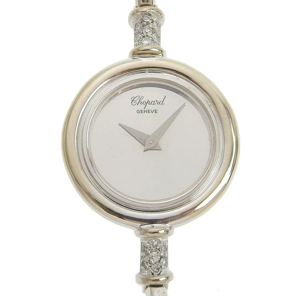 Chopard White Silver x Round Pre-Owned G30171 Watch Dial K18 Manual (Fair) Gold Diamond Women's Winding