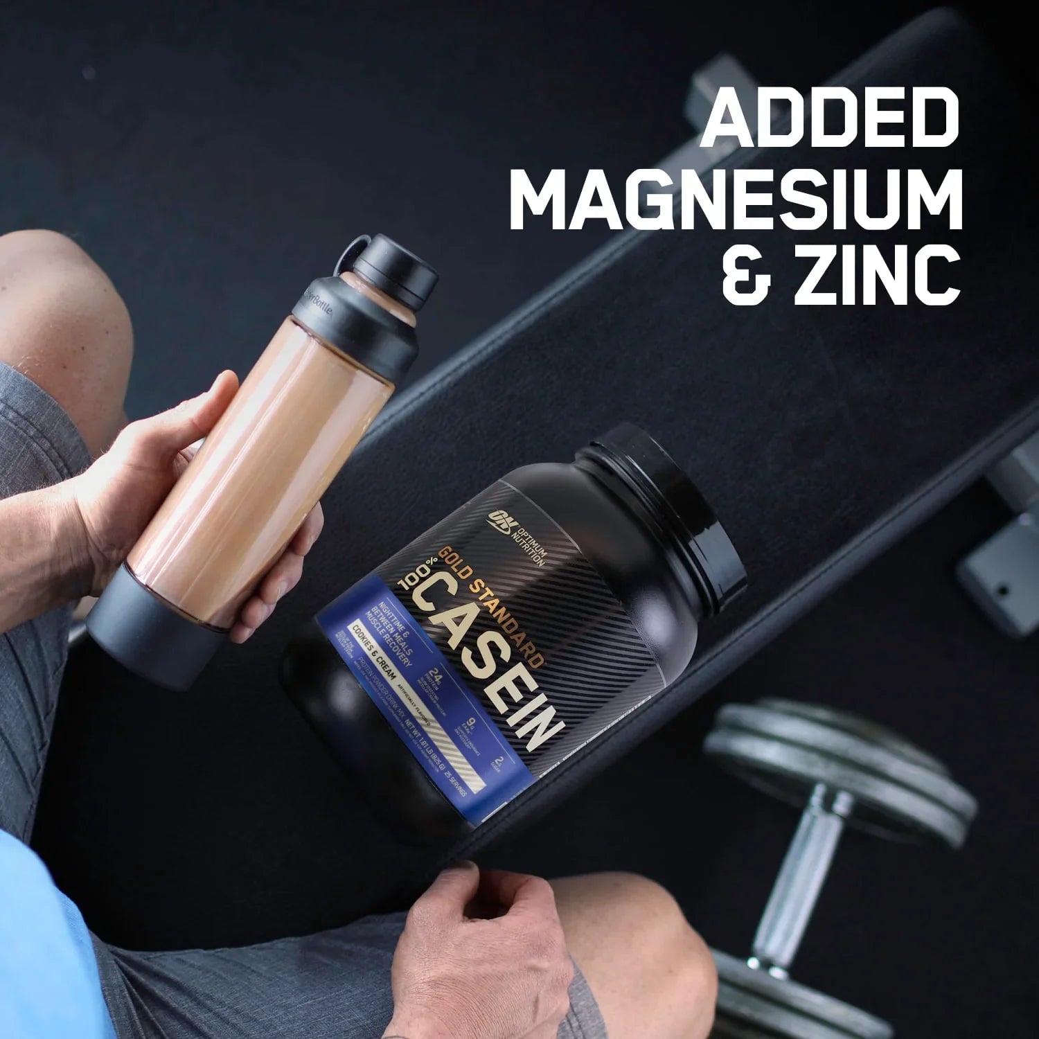 Protein Chocolate Optimum Nutrition, g 100% 24 Gold 25 1.87 Powder, Servings Supreme, Casein, Standard lb,