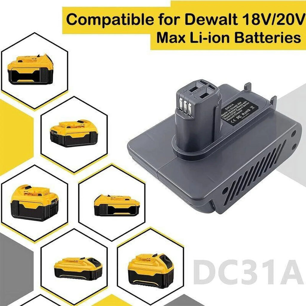 DC34 Vacuum Dyson DCB200 Adapter Cleaner For DCB205 to 20V A) DC35 Battery DC31 tools DCD771C2 Convert for DCB180 DCD985B Dewalt Animal DC44(Type