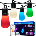 Dimmable Lights, RGB Outdoor Color Weatherproof, String String 30 Wi-Fi MINGFENG Lights, Lightweight Smart LED App 96 Customizable, Lights, Control, Patio Changing 79617 ft,