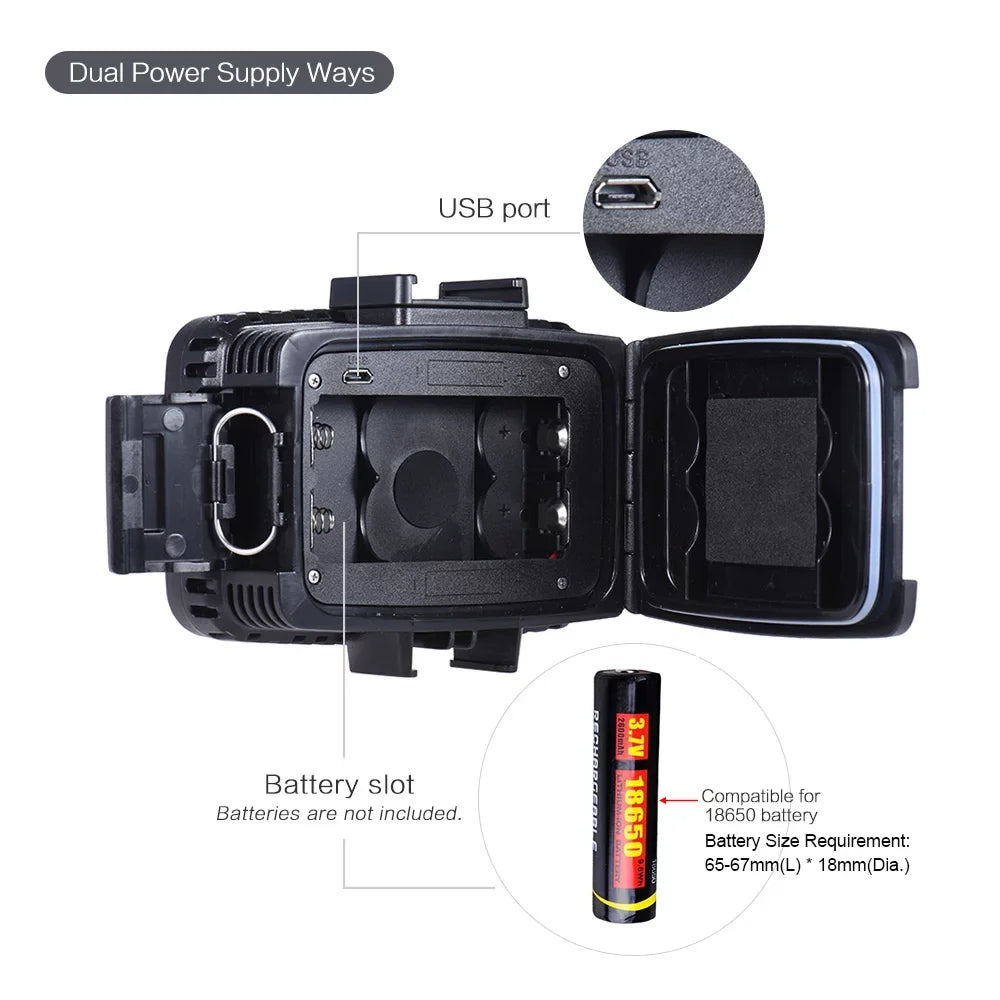5500K Video Cam Yi Mount Ultra 3 SJCAM & Studio Diving Hot 3 Waterproof 10 F Shoe Photo DSLR 1800LM Bright 40m w/ Modes for + * Andoer 60pcs Lamp Fill-in Underwater for