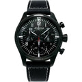 Chronograph PVD Alpina Men's Watch Startimer Pilot AL-371BB4FBS6 Quartz Black