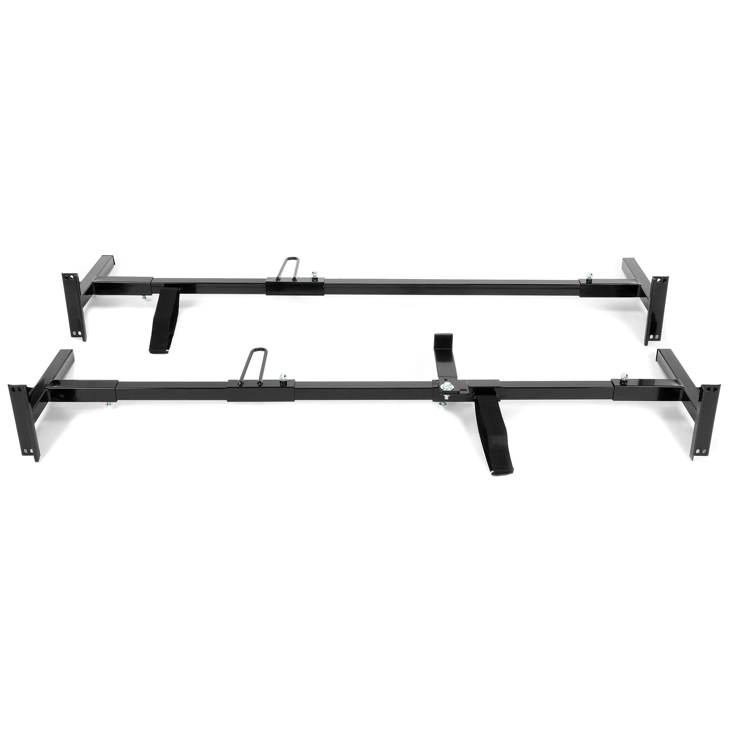 GMC Kojem Roof Rack Rack Vans 2 Universal Full-Size Ladders Carry Steel Bars Mount E-Series Adjustable Chevy Express Savana Ford for 68"-75"