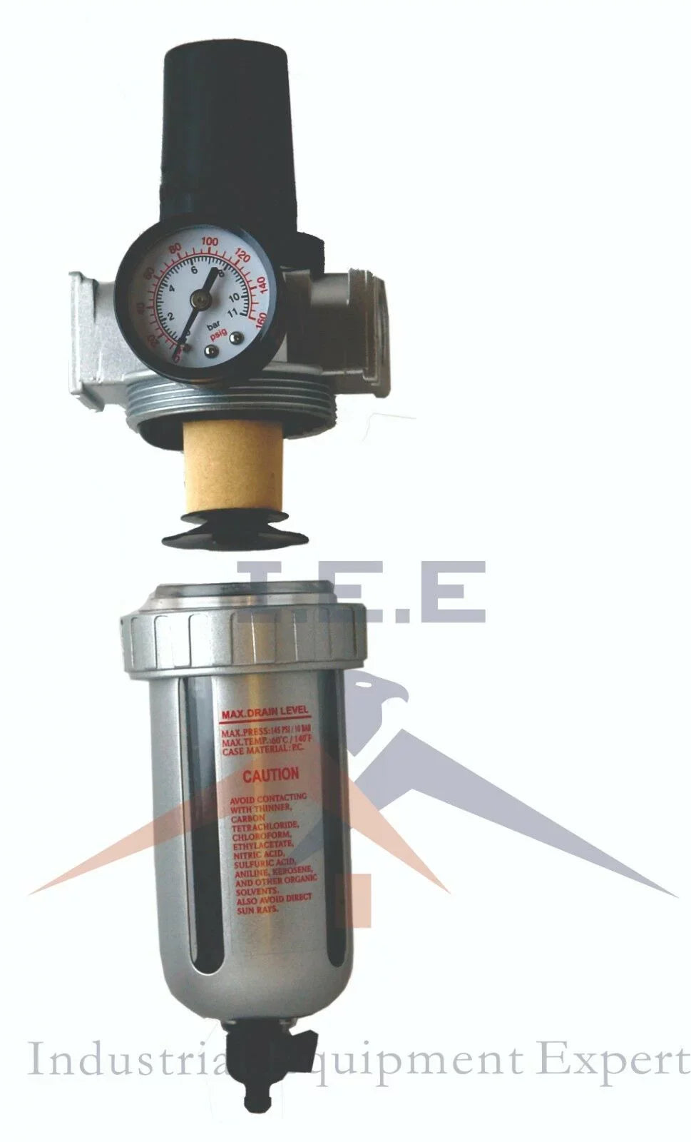 Water Regulator Moisture Compressed 3/8" Trap Pressure Air Particulate Filter /