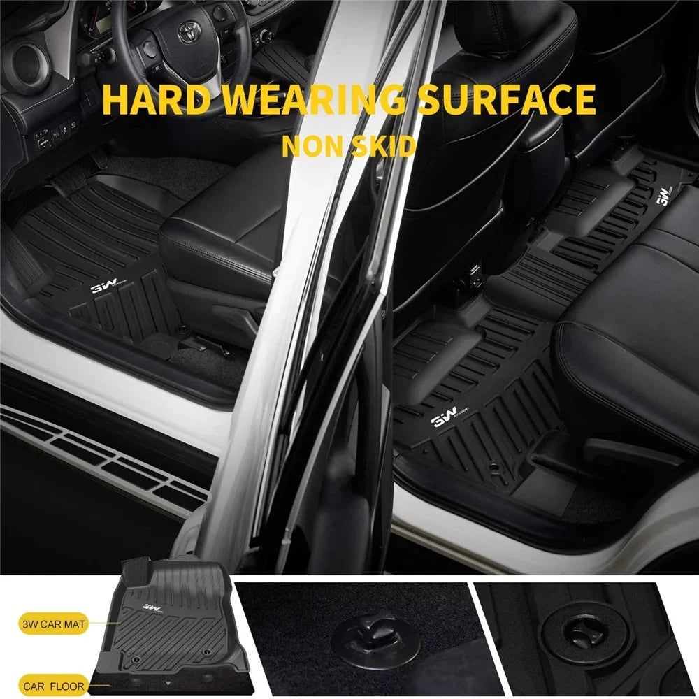 (2018-2023),TPE 2nd Fit for Floor Car Tiguan,1st & Custom Liners,Black All Weather Volkswagen 3W for Row Mats Liner Tiguan Floor Set Volkswagen Full