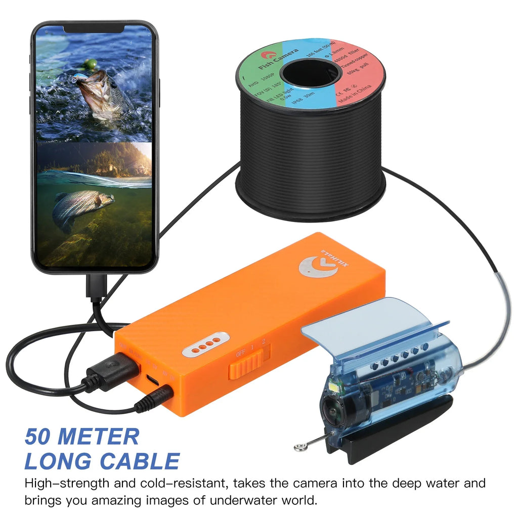 Video Lake Boat Kayak Finder Fish Underwater Camera Sea Fishing 1080P Live for Dive with Gofishup Ice into - Depths