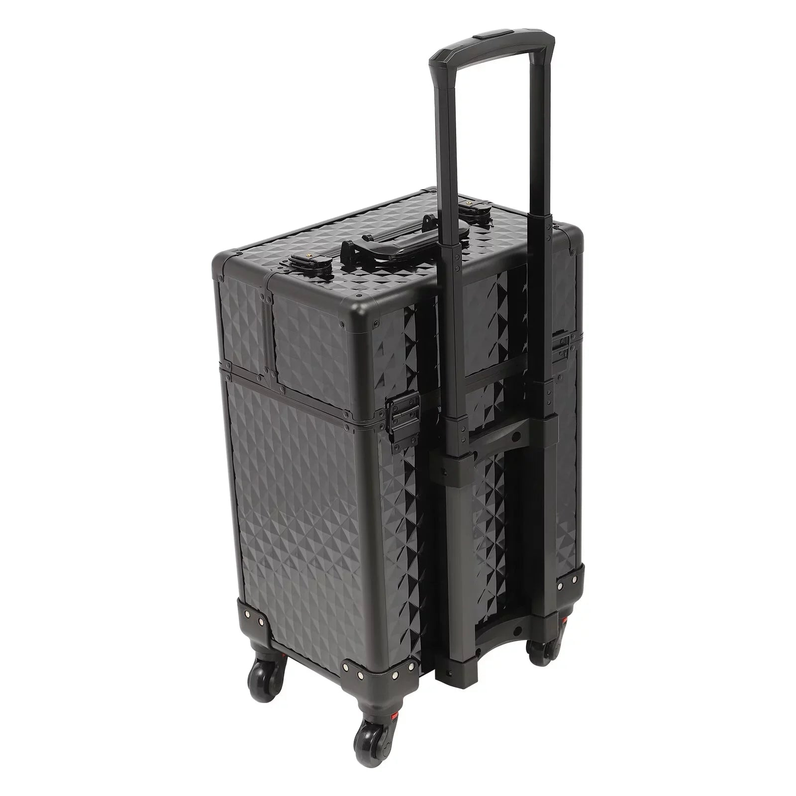 Trunk Case Rolling Nail Salon Cart Manicure Luggage Trolley Cosmetic Organizer Makeup Box Wheeled Storage Black Case Aiqidi Train