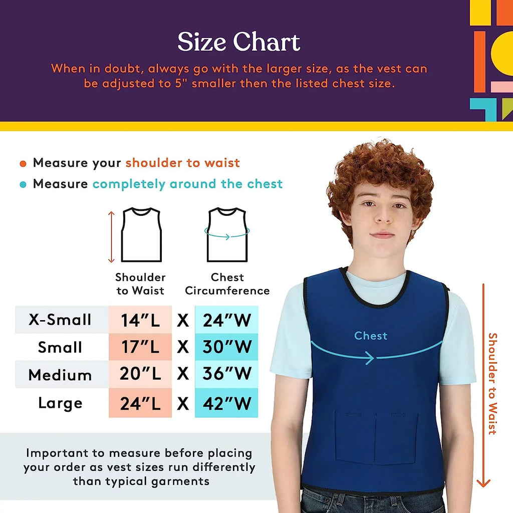 Disorders, Kids with and Fit Adjustable Compression with Special 24x42 Vest Supportive Supplies Processing Weight inches) Weighted Calming ADHD, and for (Large Sensory Autism,