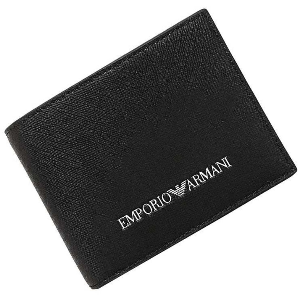 black Y4R165 Pre-Owned (Like folio New) Emporio white EMPORIO ARMANI Armani wallet men's leather