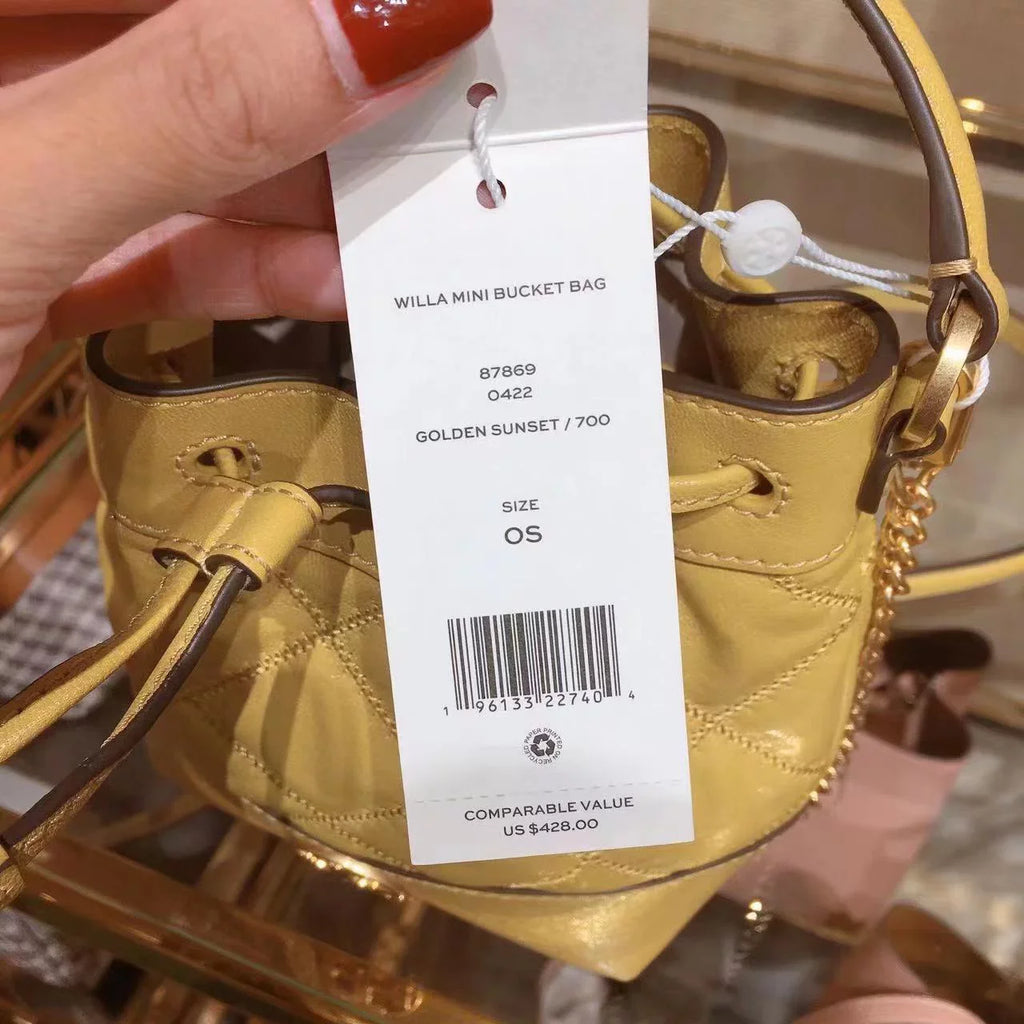 87869 Bag Bucket Willa Shoulder Drawstring 0422 Tory Sunset Golden Mini Burch