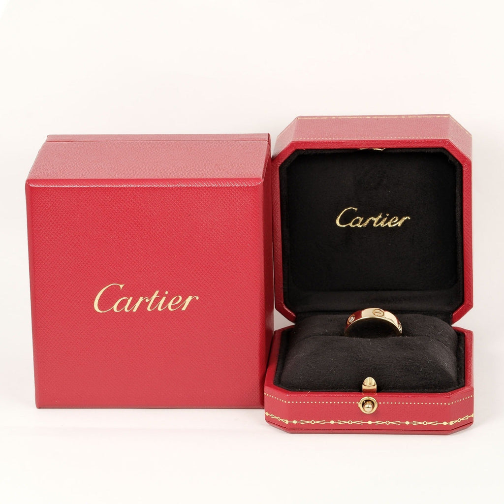Love (Good) size 15 Pre-Owned diamond, half ring, approx. yellow K18 Cartier 3P, gold, 8.67g, I132124019