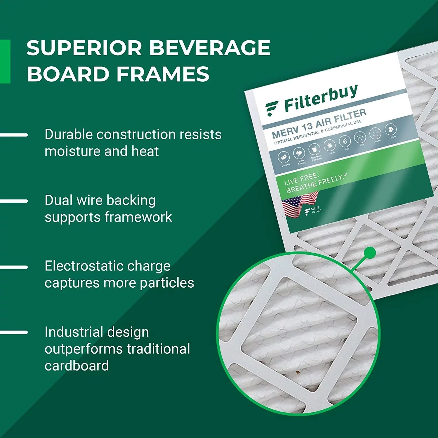 (1-Pack) Pleated Air Filters AC Aprilaire HVAC Filterbuy Furnace for MERV 13 Space-Gard 20x25.25x3.5 102/2120
