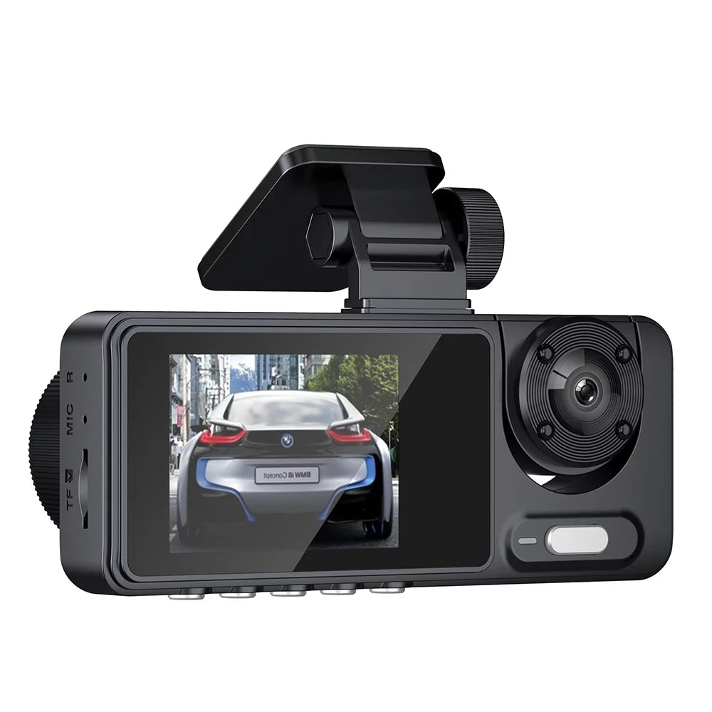 Multi-Language Andoer Clear Wide Car Dash Recorder Recorder Cam Video Safety Mirror Recording Angle Car Camcorder Camera Driving Car 3 Cameras Auto Rearview