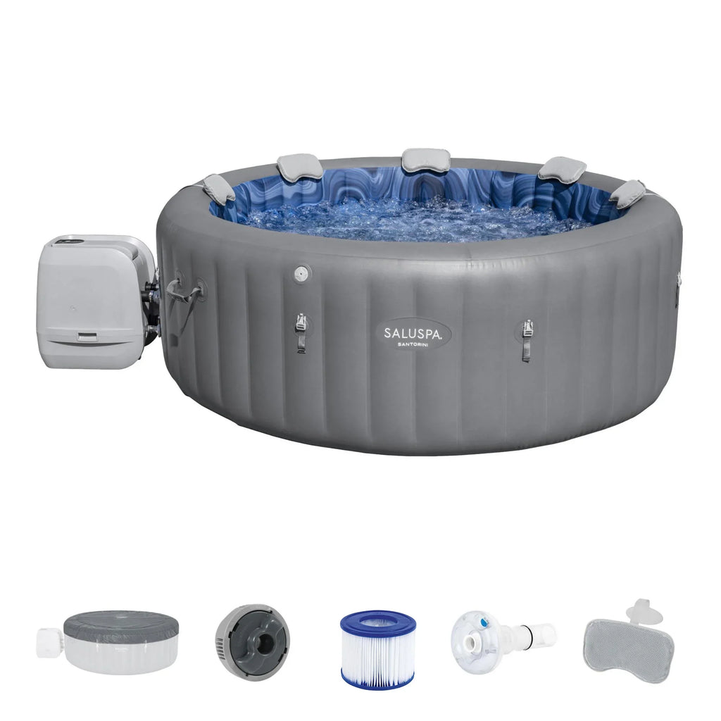 SaluSpa Pool/Spa of Hot Bestway Tub 4 w/Set HydroJet SaluSpa Seat Santorini