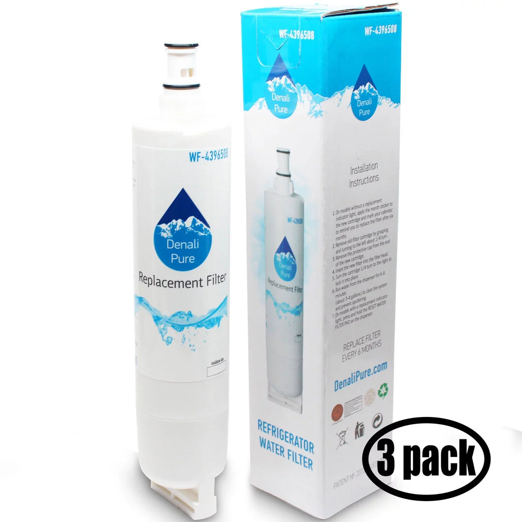 with Cartridge Filter 4396508, GS6SHAXKQ01 for Replacement Water - 4396510 3-Pack Water Refrigerator Fridge Whirlpool Whirlpool Filter Compatible