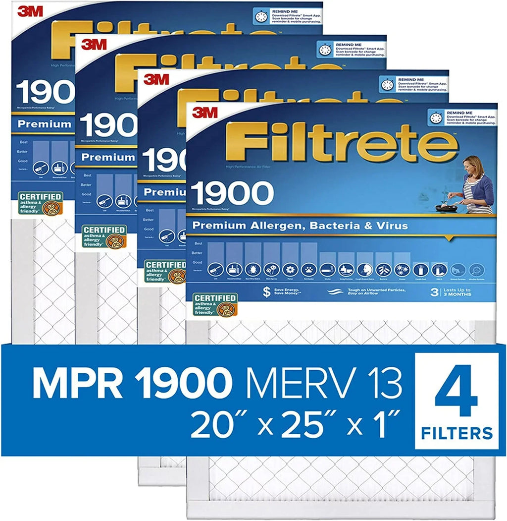 19.69 24.69 MPR Air Living dimensions 0.78) Furnace x Allergen, Filtrete x Filter, 1900, Healthy Ultimate 4-Pack 20x25x1, (exact AC