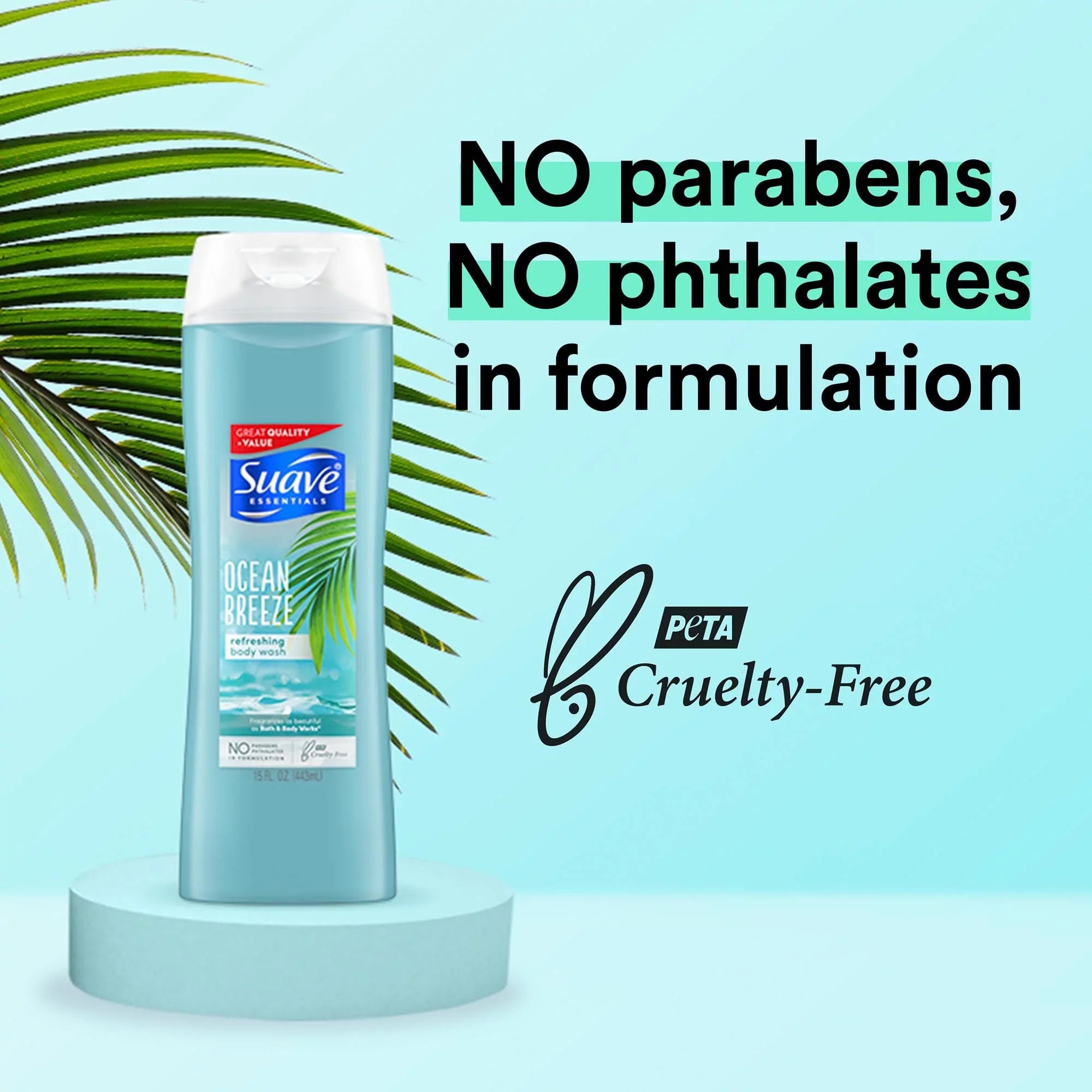 Hydrated, For Pack of Suave Sea 15 Ocean Extract Wash Body and with Vitamin E Essentials Smooth 6 Breeze Skin oz, Algae