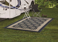 Design Flower Blue Garden RV Reversible Auto / Patios Good RV Mat, 9x12ft Tan for Patio and Drive