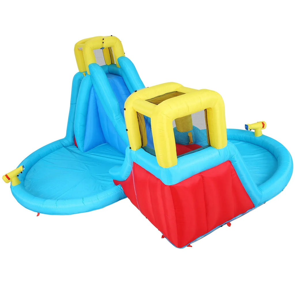 Bounce Playgrounds with Inflatable Walls Veeboto & Splash kids 2 Water Water Indoor/Outdoor Climbing 2 520W Slides, 2 House for Slide Pool Blower with