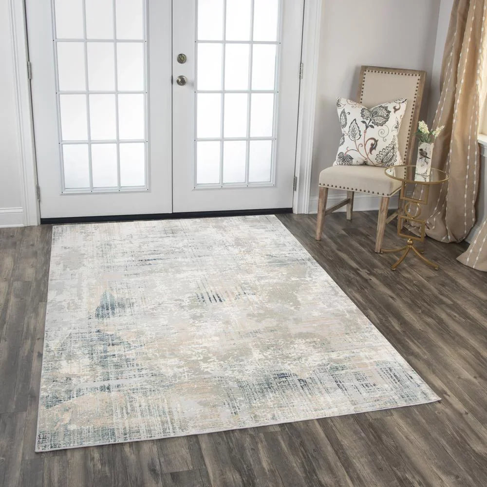 Decor Alora /Ivory Area 7'10"x9'10" Power-Loomed / Gray Glamour Gray / Ivory Rug
