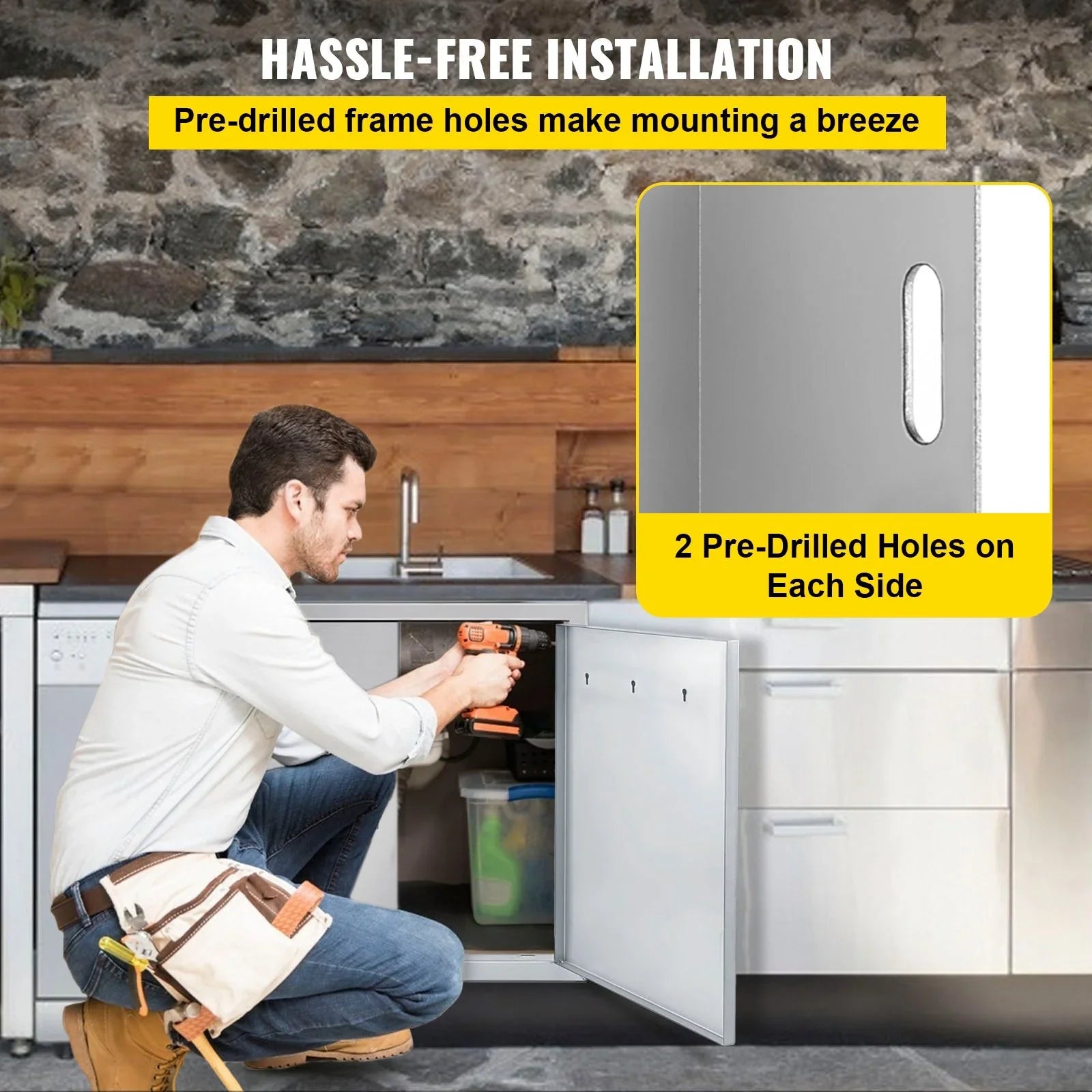 Steel inch BBQ Access Door, BBQ for Outdoor 17x24 Stainless Ideal Kitchen, Island