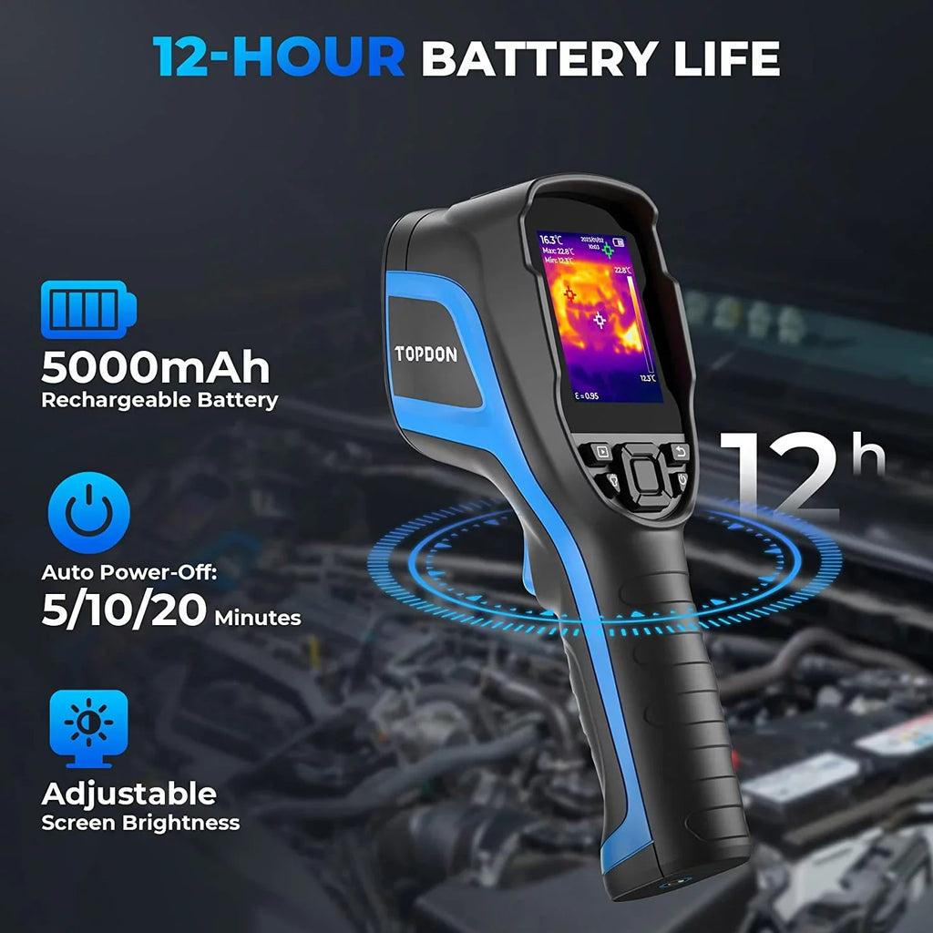 Camera High 12-Hour Handheld TC004 256 IR x Camera, 192 Imaging Camera Battery Thermal Life Thermal TOPDON Resolution Infrared