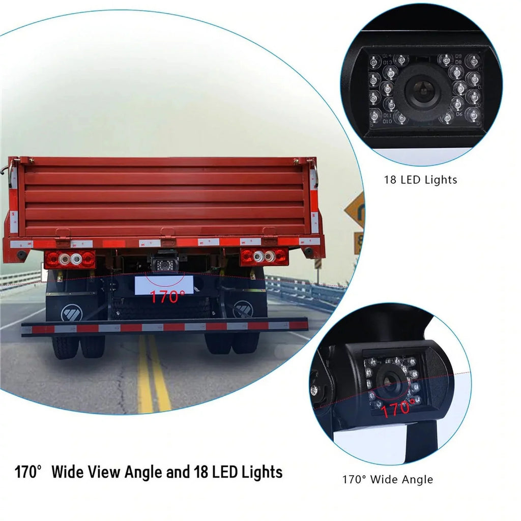 Van RV Car feet Truck for cable Car Monitor Bus parking system TFT camera IR with reverse Vision+32 7inch LCD 12V/24V Night 18 LED