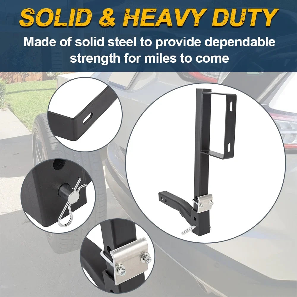 Mount Universal Hitch Trailer Tire Hitch All Spare Rack RV High Tire Carrier Receivers KOJEM Car 24" Truck Spare Fits Tire 2"