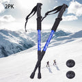Adjustable Poles, Walking (19.7-43.3inch) Aluminum Blue Stick Poles, Trekking Set, Hiking Accessories, 2PK, Hiking