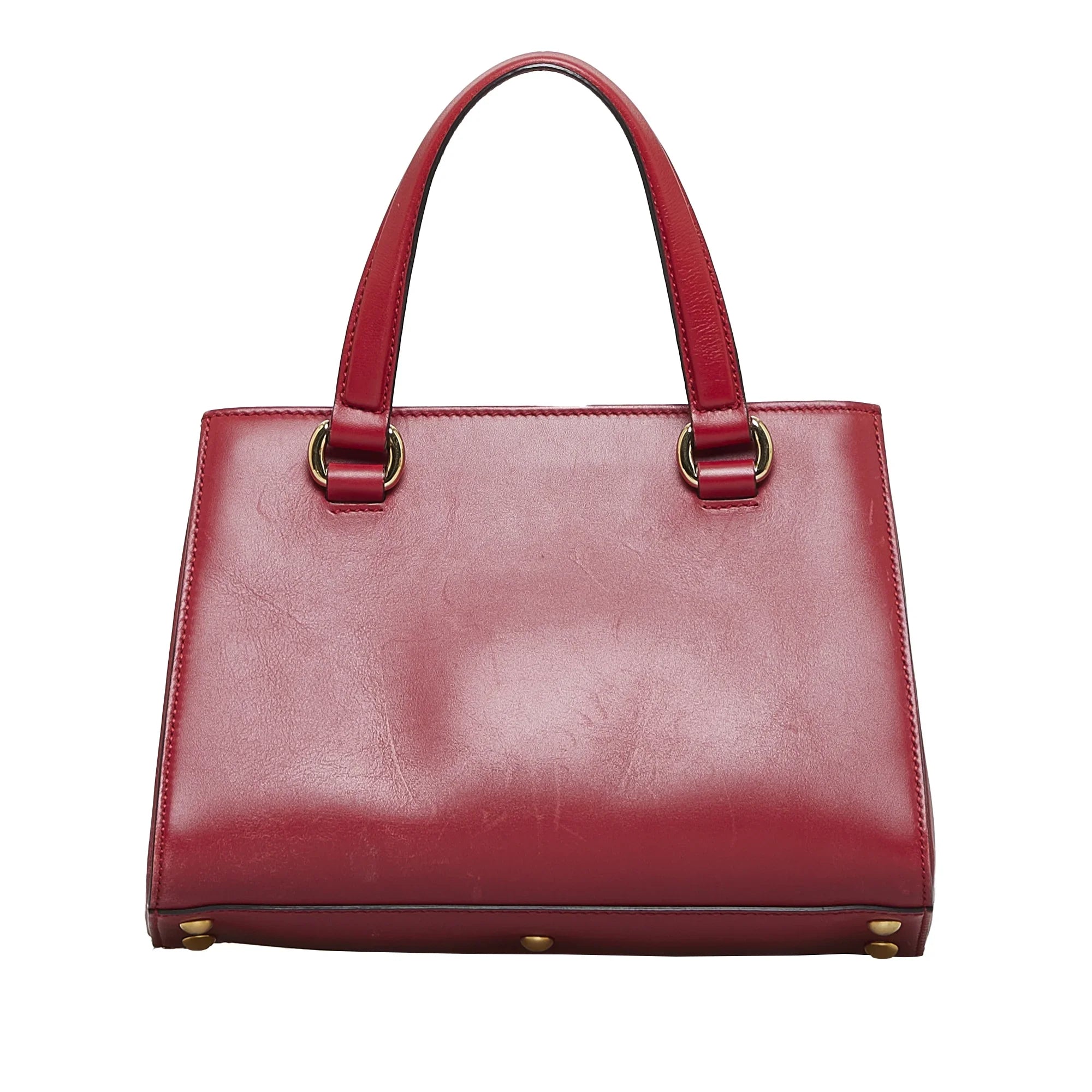 Pre-Owned Gucci Leather Red Unisex Calf Sylvie Authenticated Satchel (Good)